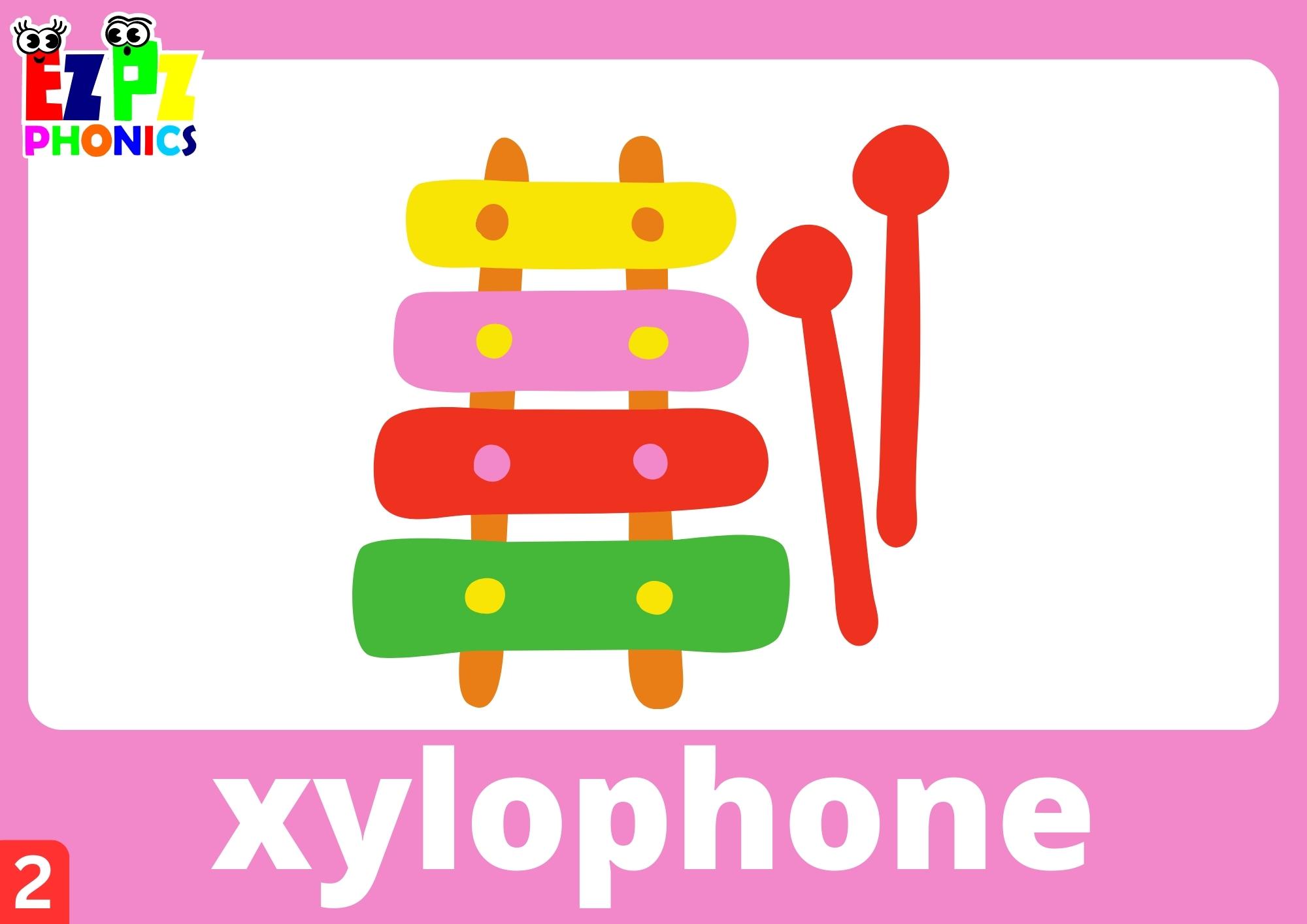 Letter X Words Phonics Flashcards with Images and Words Free Printable PDF or View Online For Homeschool Parents and Teachers to Teach Kindergarten and Preschool Children Group 3